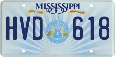 MS license plate HVD618
