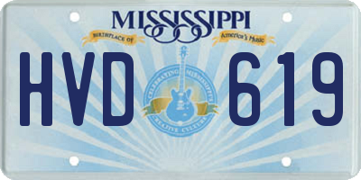 MS license plate HVD619