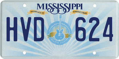 MS license plate HVD624
