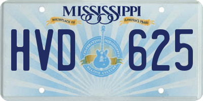 MS license plate HVD625