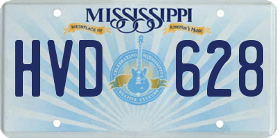 MS license plate HVD628