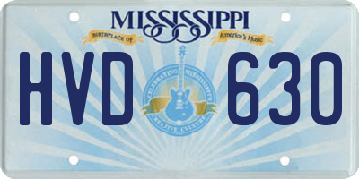 MS license plate HVD630