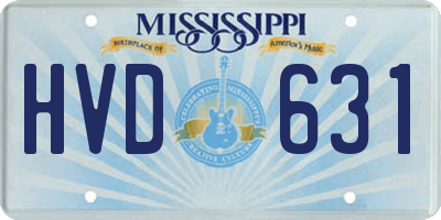 MS license plate HVD631
