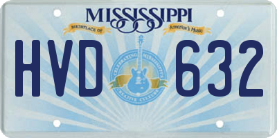 MS license plate HVD632