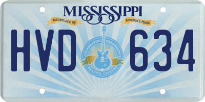 MS license plate HVD634