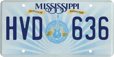 MS license plate HVD636