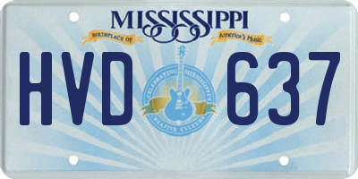 MS license plate HVD637