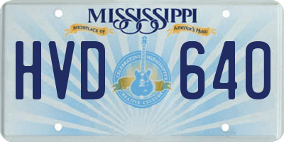 MS license plate HVD640