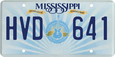 MS license plate HVD641