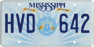 MS license plate HVD642