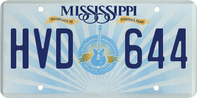 MS license plate HVD644