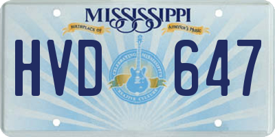 MS license plate HVD647