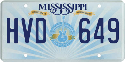 MS license plate HVD649