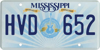 MS license plate HVD652