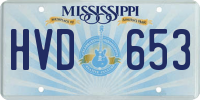 MS license plate HVD653