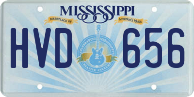 MS license plate HVD656
