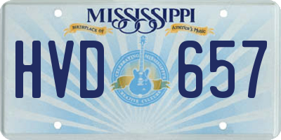 MS license plate HVD657