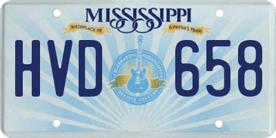MS license plate HVD658