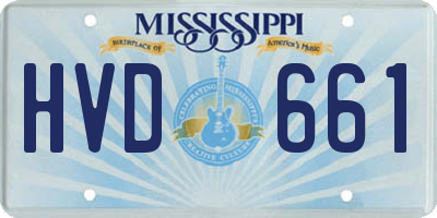 MS license plate HVD661
