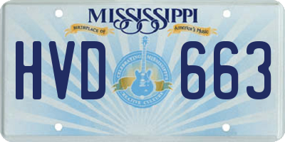 MS license plate HVD663