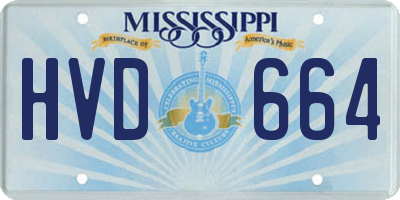 MS license plate HVD664
