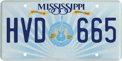 MS license plate HVD665