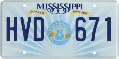 MS license plate HVD671