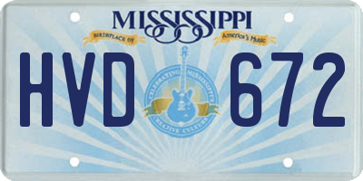 MS license plate HVD672