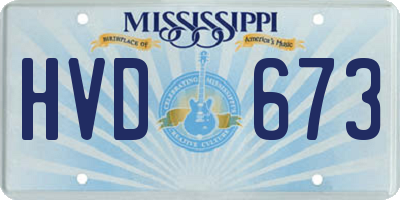 MS license plate HVD673