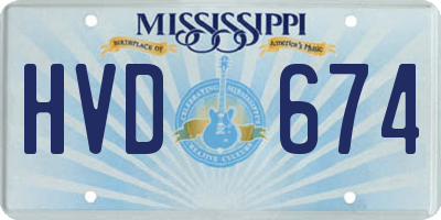 MS license plate HVD674