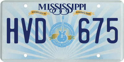 MS license plate HVD675