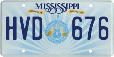 MS license plate HVD676