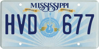 MS license plate HVD677
