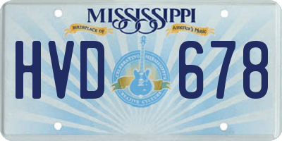 MS license plate HVD678