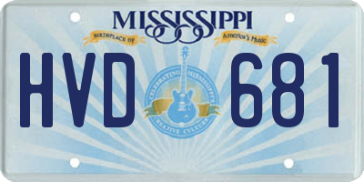 MS license plate HVD681