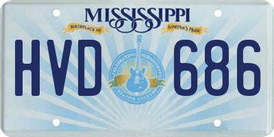 MS license plate HVD686
