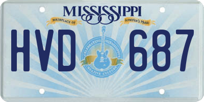 MS license plate HVD687
