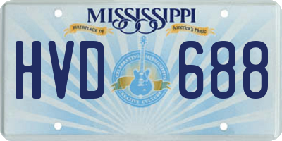 MS license plate HVD688