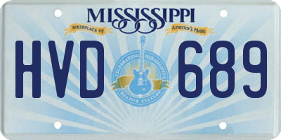MS license plate HVD689