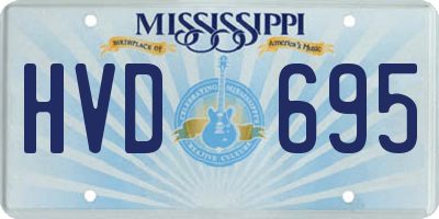 MS license plate HVD695