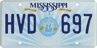 MS license plate HVD697