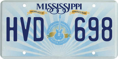 MS license plate HVD698