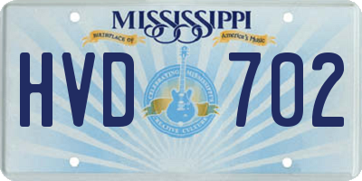MS license plate HVD702