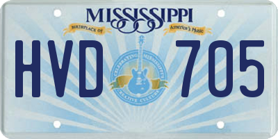 MS license plate HVD705