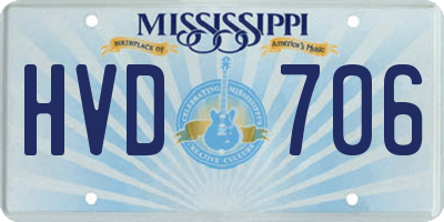 MS license plate HVD706