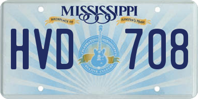 MS license plate HVD708
