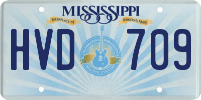MS license plate HVD709