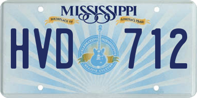 MS license plate HVD712