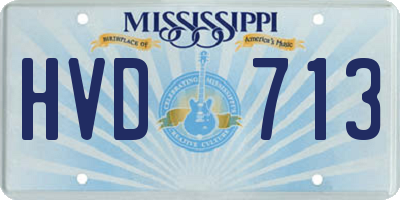 MS license plate HVD713
