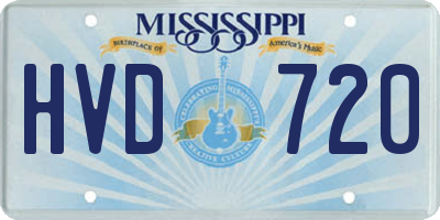 MS license plate HVD720